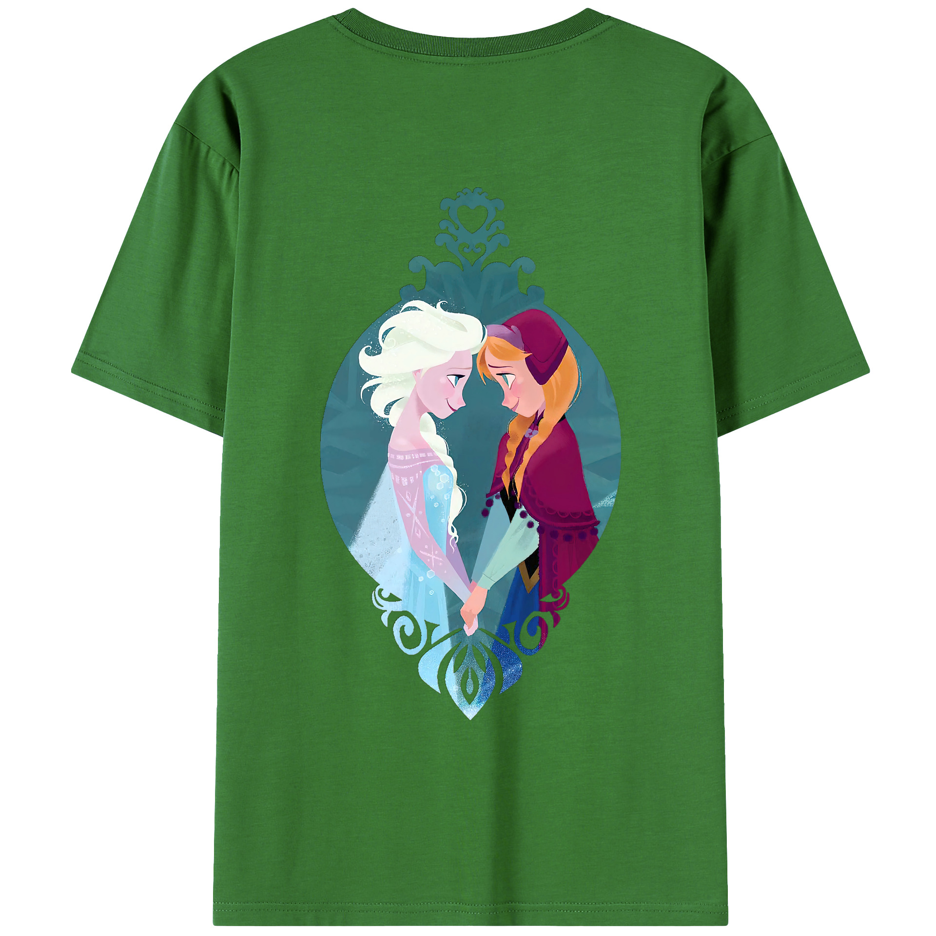 （画像用） アナと雪の女王 アンナ エルサ Frozen Anna Elsa レディース半袖Tシャツ(バックプリント)